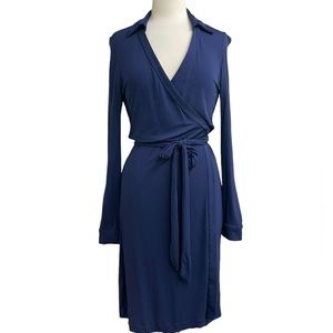 Diane Von Furstenberg Blue Wrap Dress
